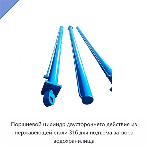 Поршневой цилиндр двустороннего действия из нержавеющей стали 316 для подъёма затвора водохранилища