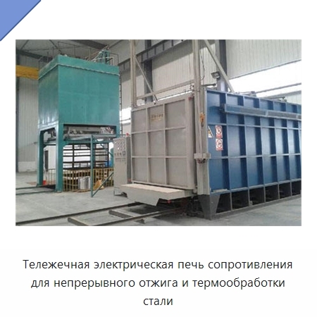 Тележечная электрическая печь сопротивления для непрерывного отжига и термообработки стали