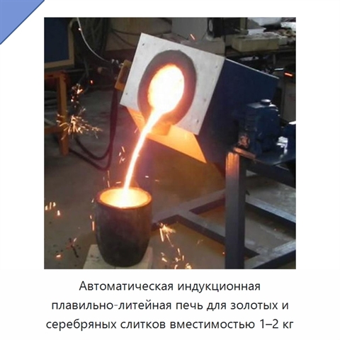 Автоматическая индукционная плавильно-литейная печь для золотых и серебряных слитков вместимостью 1–2 кг