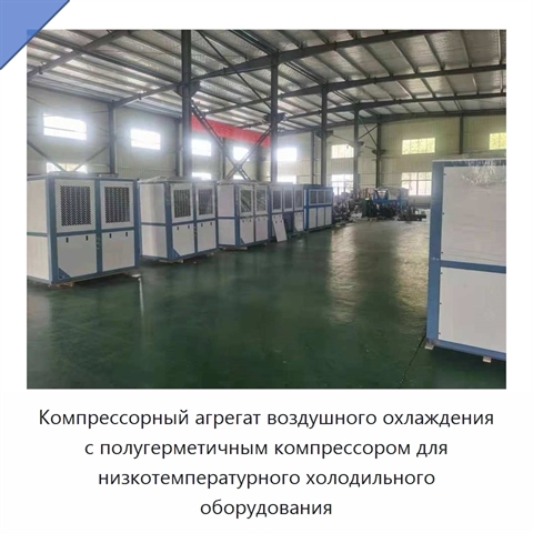 Компрессорный агрегат воздушного охлаждения с полугерметичным компрессором для низкотемпературного холодильного оборудования