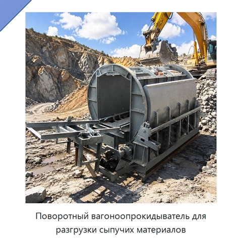 Поворотный вагоноопрокидыватель для разгрузки сыпучих материалов