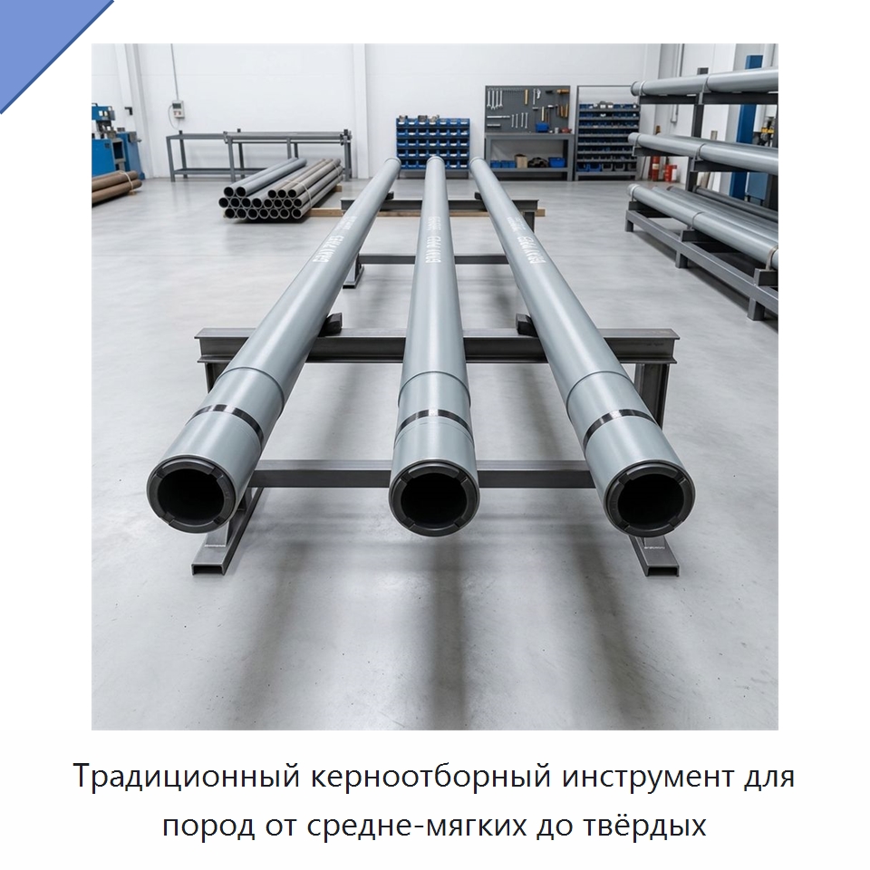 Традиционный керноотборный инструмент для пород от средне-мягких до твёрдых — Горнодобывающее оборудование