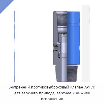 Внутренний противовыбросовый клапан API 7K для верхнего привода, верхнее и нижнее исполнения — Нефтепромысловое оборудование