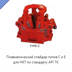 Пневматический спайдер типов C и E для НКТ по стандарту API 7K