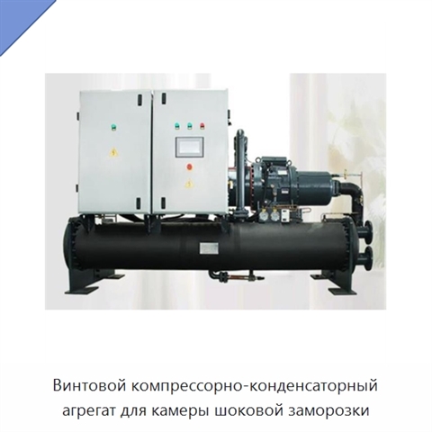 Винтовой компрессорно-конденсаторный агрегат для камеры шоковой заморозки