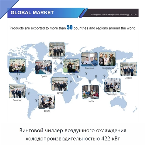 Винтовой чиллер воздушного охлаждения холодопроизводительностью 422 кВт