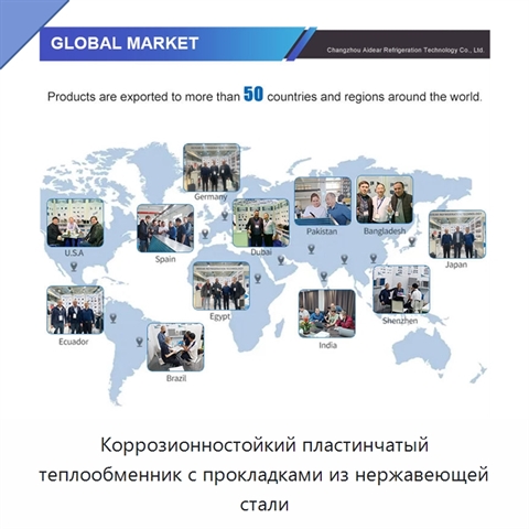 Коррозионностойкий пластинчатый теплообменник с прокладками из нержавеющей стали