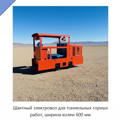 Шахтный электровоз для тоннельных горных работ, ширина колеи 600 мм