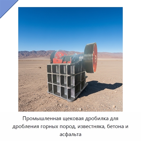 Промышленная щековая дробилка для дробления горных пород, известняка, бетона и асфальта