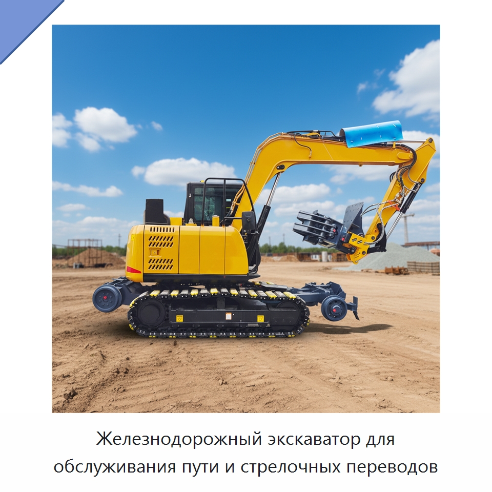 Железнодорожный экскаватор для обслуживания пути и стрелочных переводов — Землеройная техника