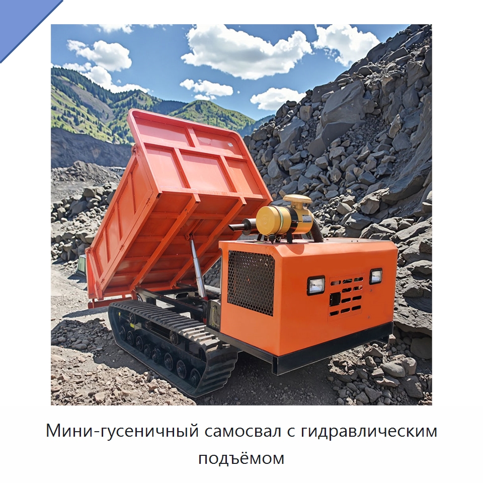 Мини-гусеничный самосвал с гидравлическим подъёмом — Землеройная техника