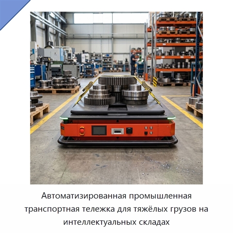 Автоматизированная промышленная транспортная тележка для тяжёлых грузов на интеллектуальных складах