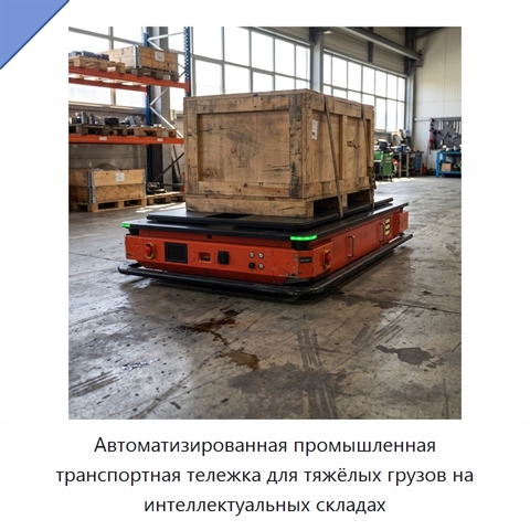 Автоматизированная промышленная транспортная тележка для тяжёлых грузов на интеллектуальных складах