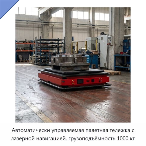 Автоматически управляемая палетная тележка с лазерной навигацией, грузоподъёмность 1000 кг