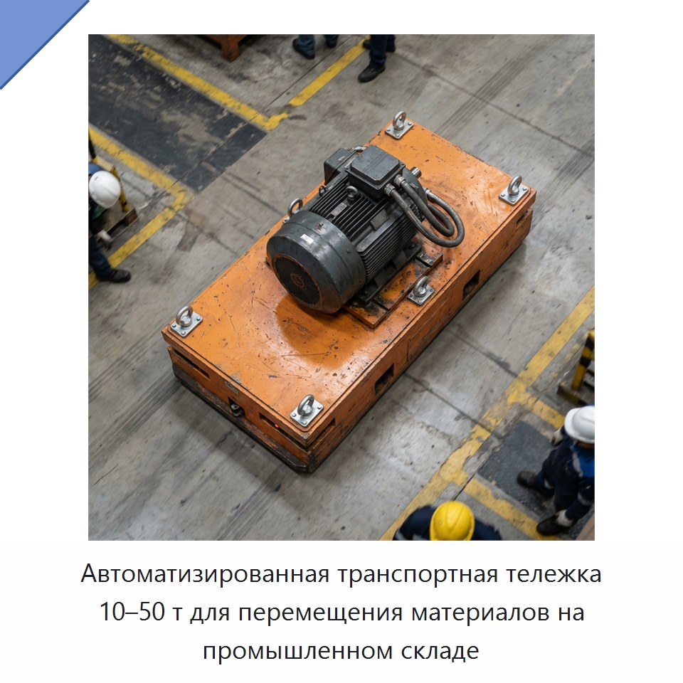Автоматизированная транспортная тележка 10–50 т для перемещения материалов на промышленном складе — Подъемные столы