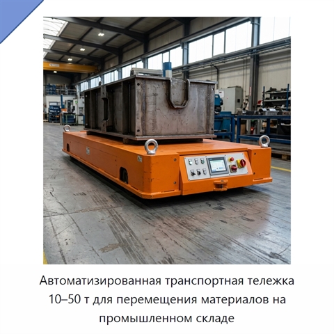 Автоматизированная транспортная тележка 10–50 т для перемещения материалов на промышленном складе