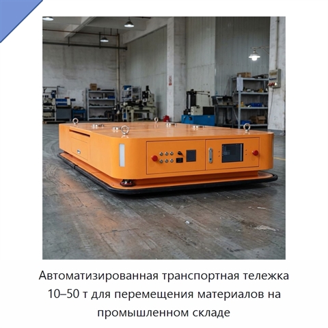 Автоматизированная транспортная тележка 10–50 т для перемещения материалов на промышленном складе