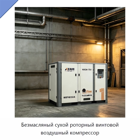Безмасляный сухой роторный винтовой воздушный компрессор