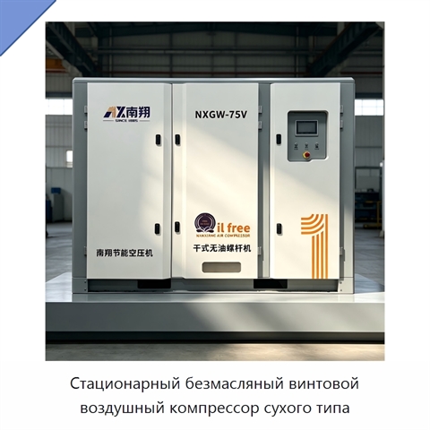 Стационарный безмасляный винтовой воздушный компрессор сухого типа