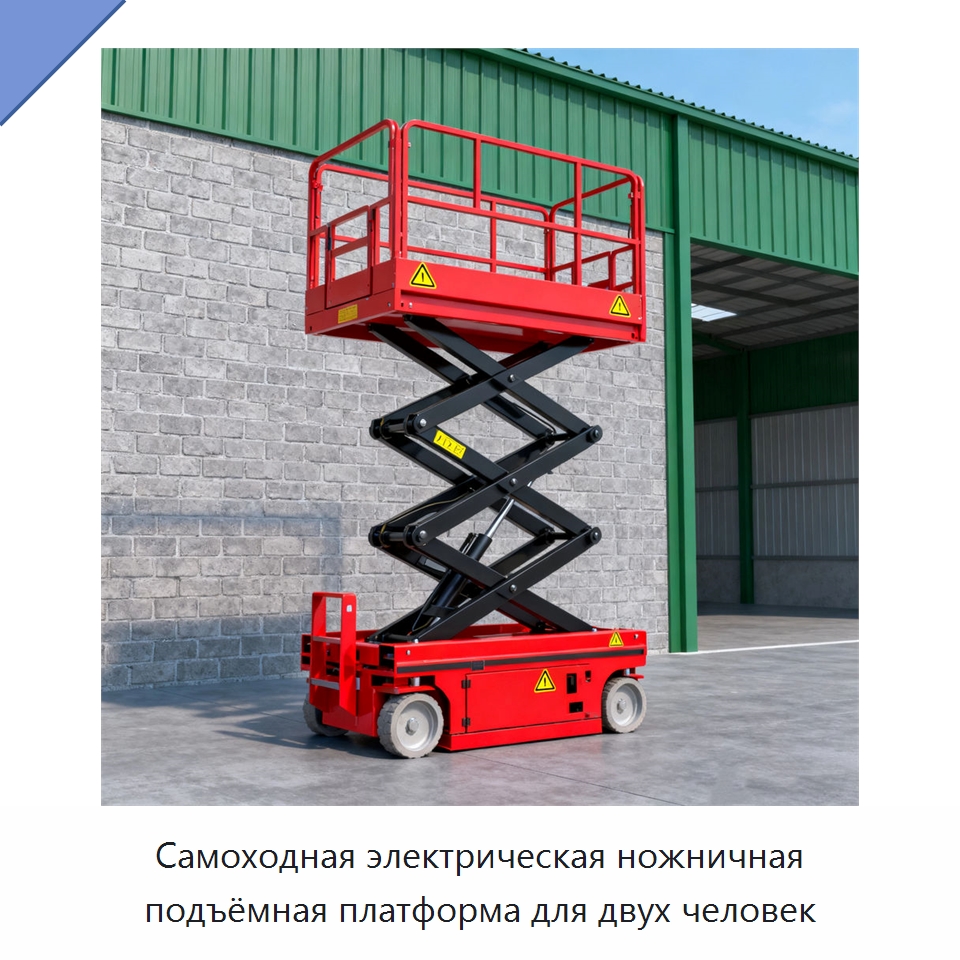 Самоходная электрическая ножничная подъёмная платформа для двух человек — Подъемные столы