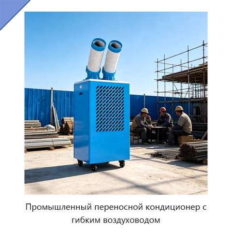 Промышленный переносной кондиционер с гибким воздуховодом