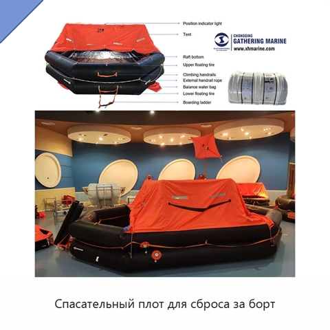 Спасательный плот для сброса за борт