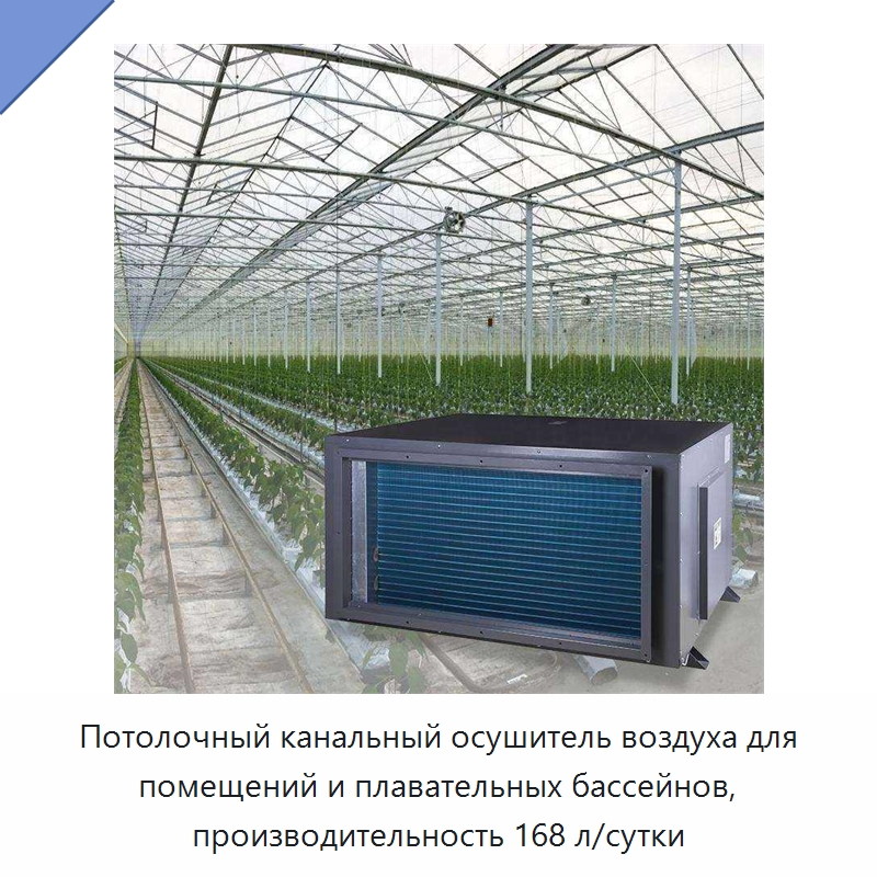 Потолочный канальный осушитель воздуха для помещений и плавательных бассейнов, производительность 168 л/сутки — Воздухоочистительное оборудование