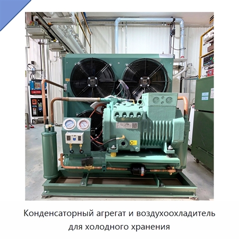 Конденсаторный агрегат и воздухоохладитель для холодного хранения
