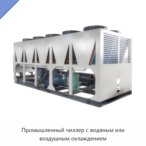 Промышленный чиллер с водяным или воздушным охлаждением