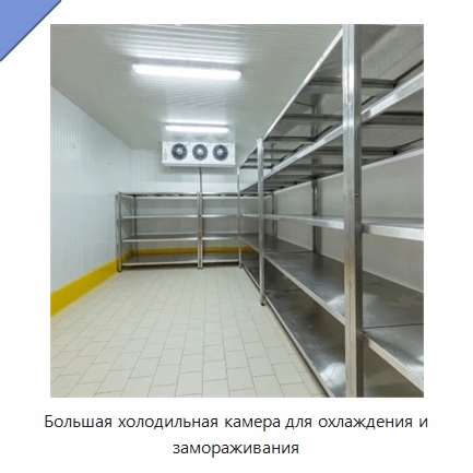 Большая холодильная камера для охлаждения и замораживания