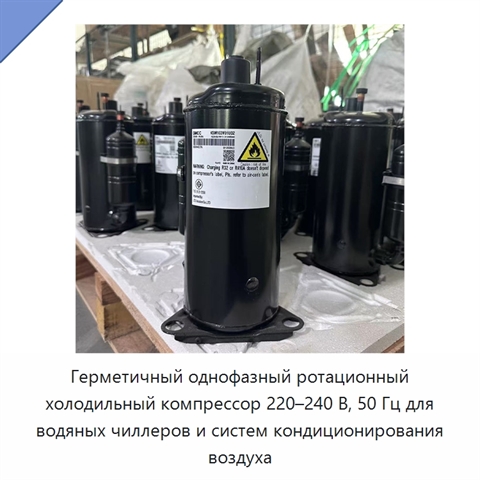 Герметичный однофазный ротационный холодильный компрессор 220–240 В, 50 Гц для водяных чиллеров и систем кондиционирования воздуха