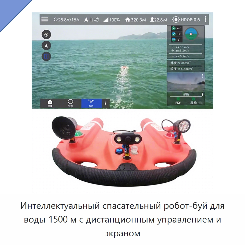 Интеллектуальный спасательный робот-буй для воды 1500 м с дистанционным управлением и экраном — Спасательные круги