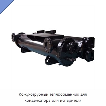 Кожухотрубный теплообменник для конденсатора или испарителя