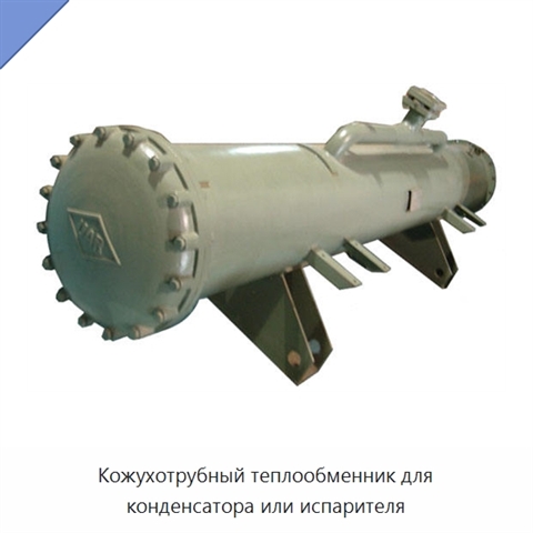 Кожухотрубный теплообменник для конденсатора или испарителя