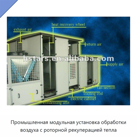 Промышленная модульная установка обработки воздуха с роторной рекуперацией тепла