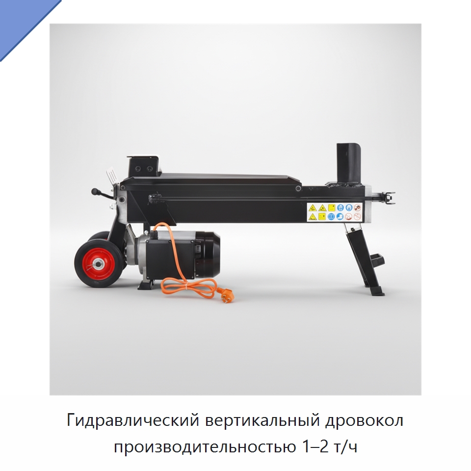 Гидравлический вертикальный дровокол производительностью 1–2 т/ч — Специальные сельскохозяйственные машины
