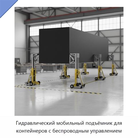 Гидравлический мобильный подъёмник для контейнеров с беспроводным управлением