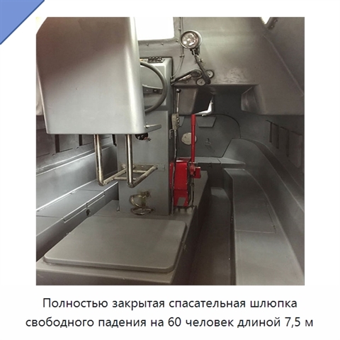 Полностью закрытая спасательная шлюпка свободного падения на 60 человек длиной 7,5 м