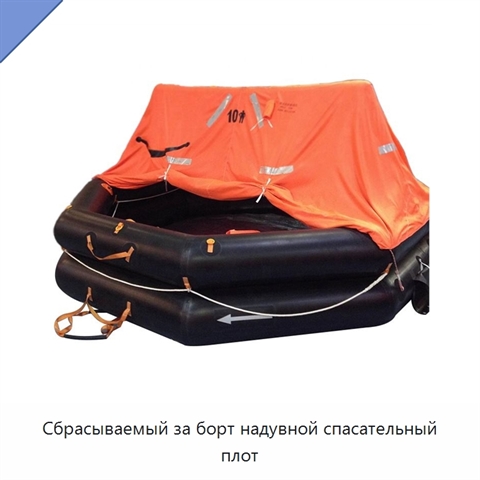 Сбрасываемый за борт надувной спасательный плот