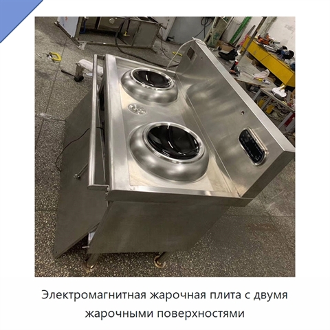 Электромагнитная жарочная плита с двумя жарочными поверхностями
