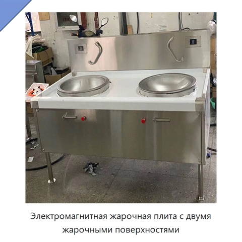 Электромагнитная жарочная плита с двумя жарочными поверхностями