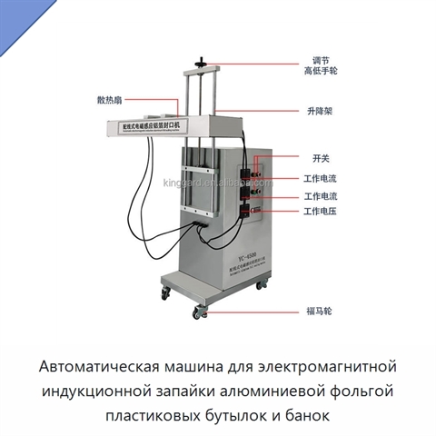 Автоматическая машина для электромагнитной индукционной запайки алюминиевой фольгой пластиковых бутылок и банок
