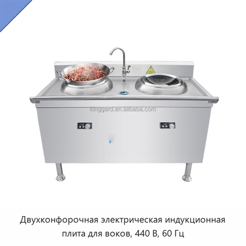 Двухконфорочная электрическая индукционная плита для воков, 440 В, 60 Гц