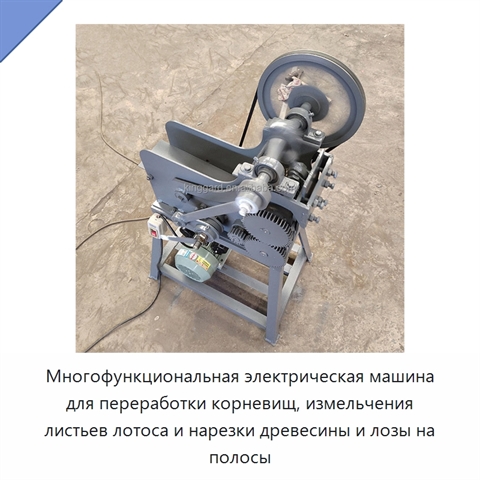 Многофункциональная электрическая машина для переработки корневищ, измельчения листьев лотоса и нарезки древесины и лозы на полосы