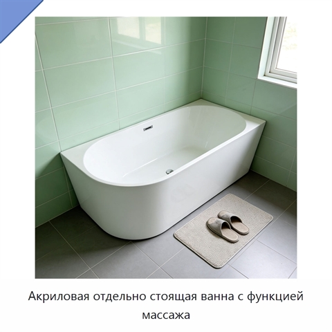 Акриловая отдельно стоящая ванна с функцией массажа