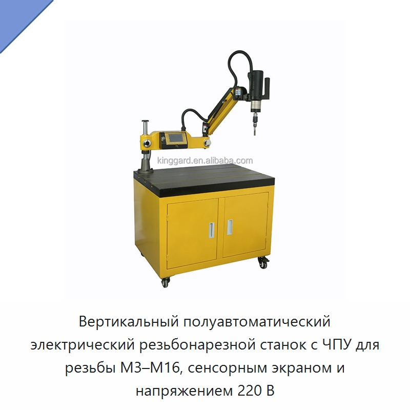 Вертикальный полуавтоматический электрический резьбонарезной станок с ЧПУ для резьбы M3–M16, сенсорным экраном и напряжением 220 В — Сверлильные станки