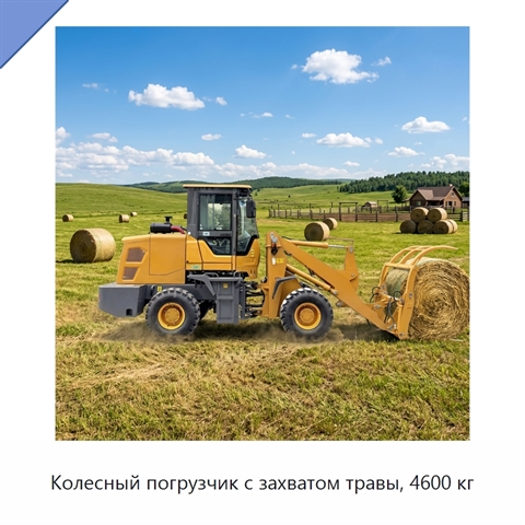 Колесный погрузчик с захватом травы, 4600 кг