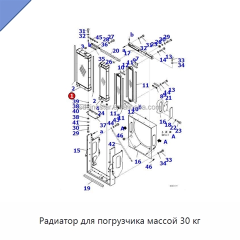 Радиатор для погрузчика массой 30 кг