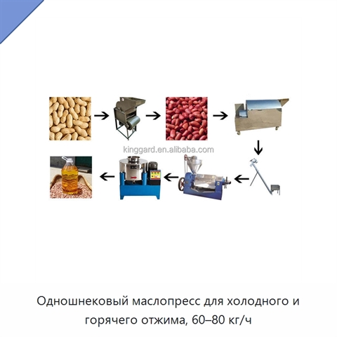 Одношнековый маслопресс для холодного и горячего отжима, 60–80 кг/ч