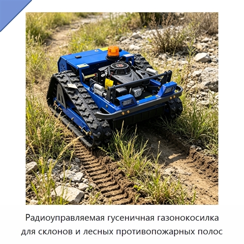 Радиоуправляемая гусеничная газонокосилка для склонов и лесных противопожарных полос